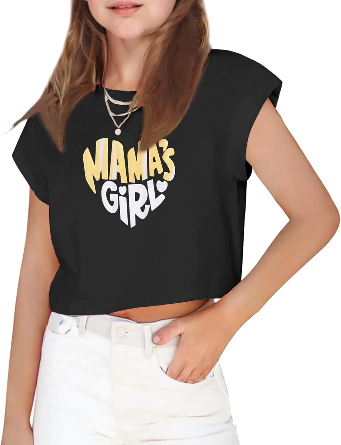 Arshiner Girls Shirt Crop Tops Short Sleeve Drop Shoulder Batwing Sleeve Tee