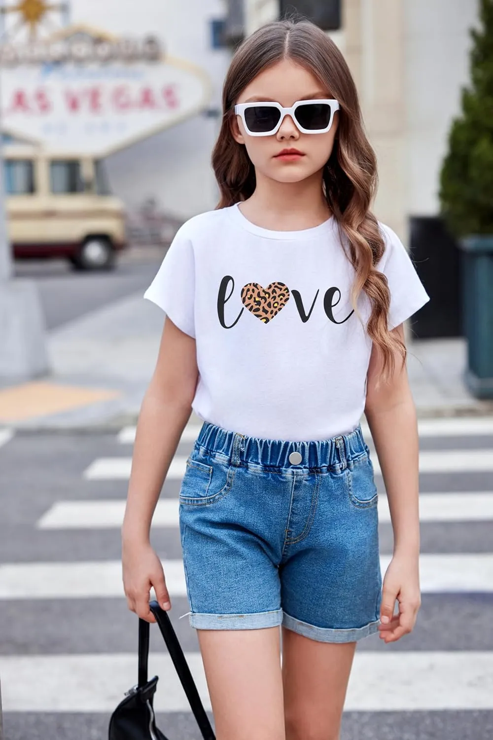 Arshiner Girls Shirt Crop Tops Short Sleeve Drop Shoulder Batwing Sleeve Tee