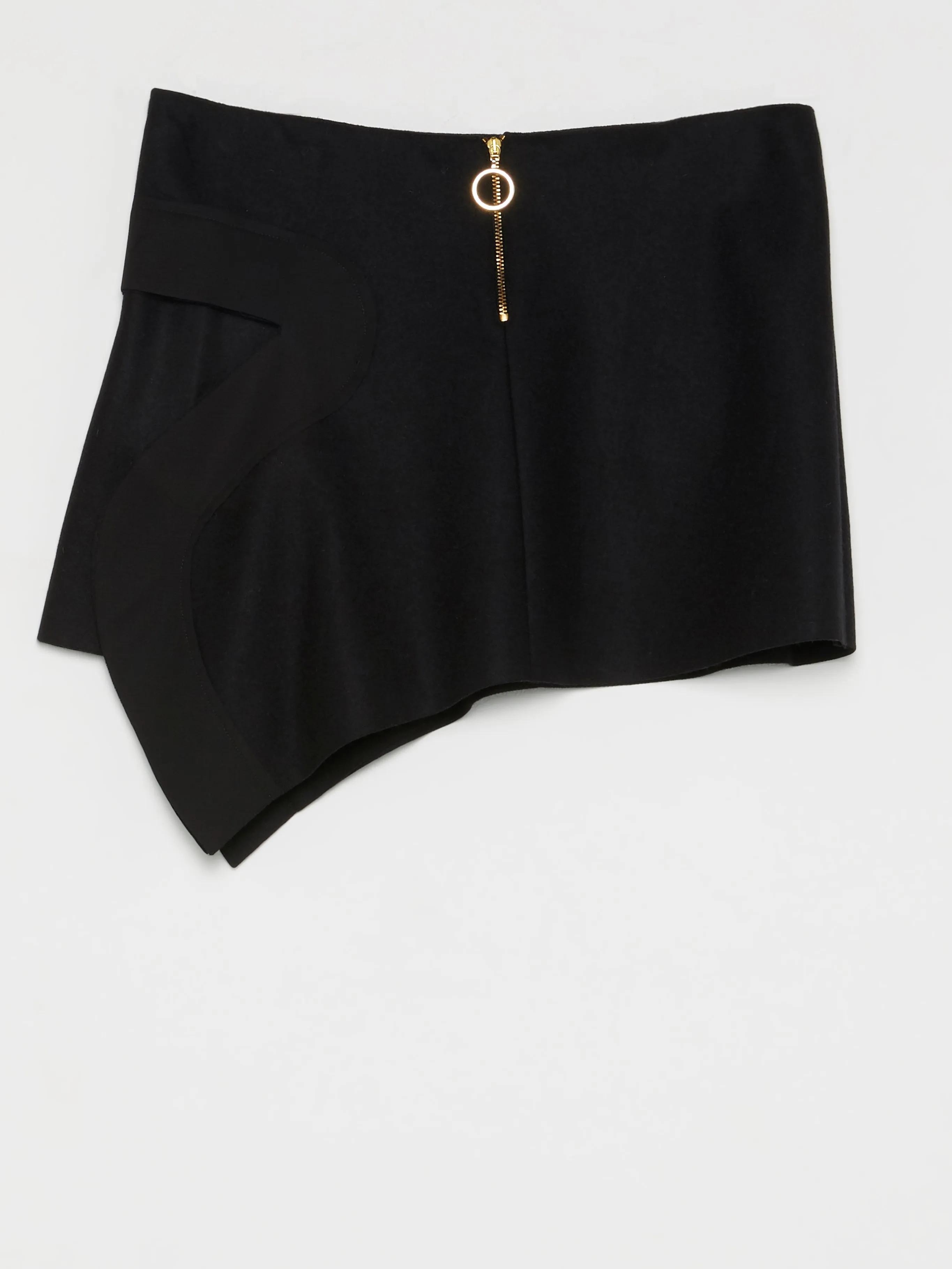 Black Flap Mini Skirt