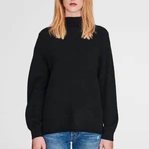 Blouson Sleeve Sweater (Black)