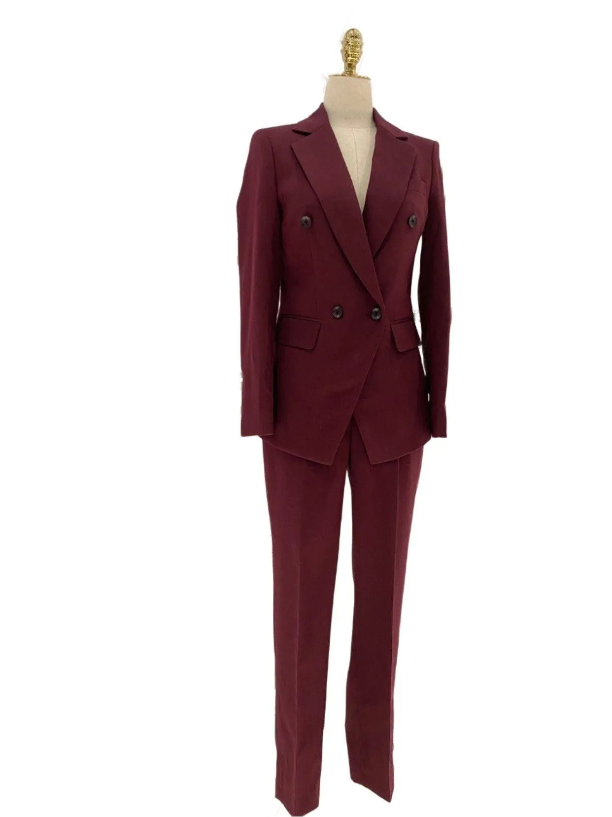 Burgundy Women Pant Suit- Formal Business Trouser Suit