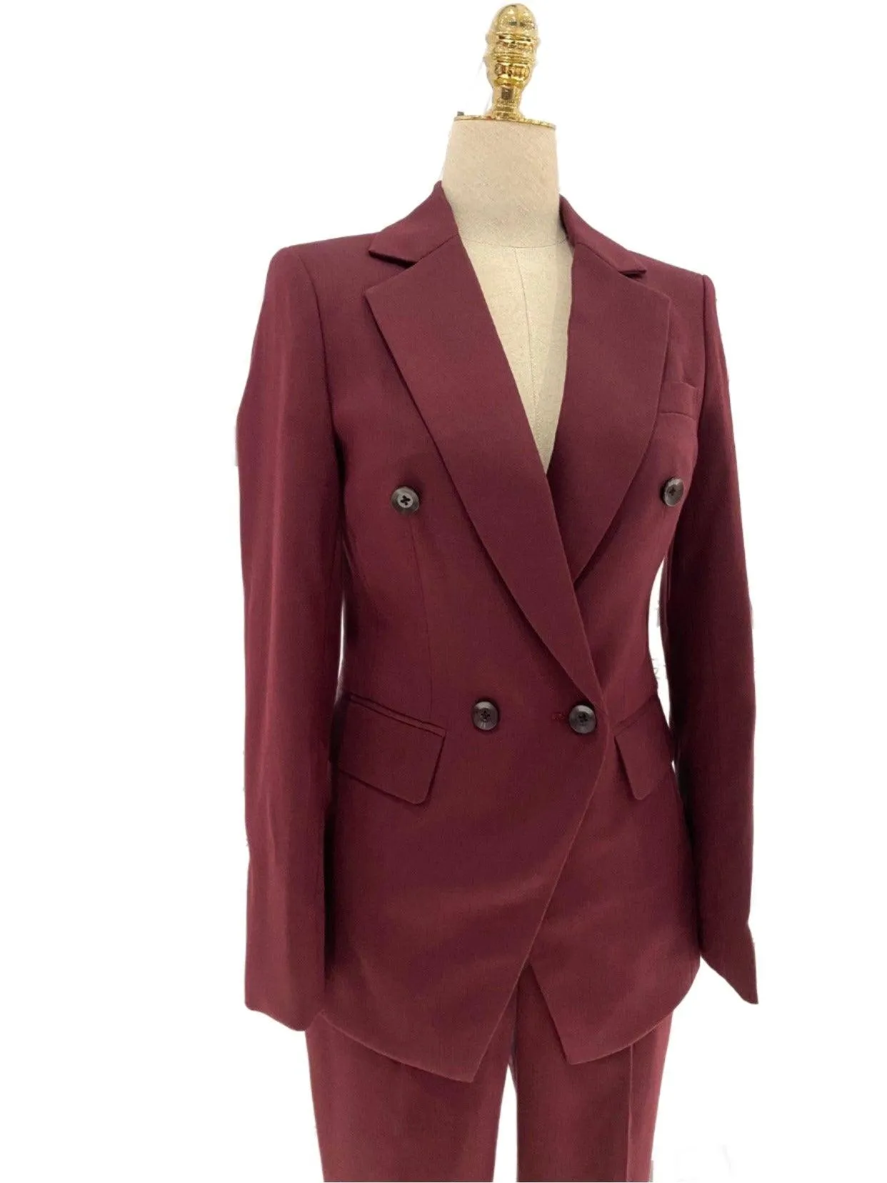 Burgundy Women Pant Suit- Formal Business Trouser Suit