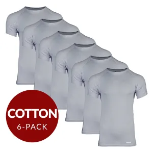 Crew Neck Cotton Sweat Proof Undershirt For Men - Grey 6-Pack