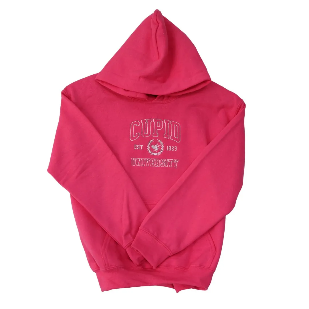 Cupid University Embroidered Kids Hoodie