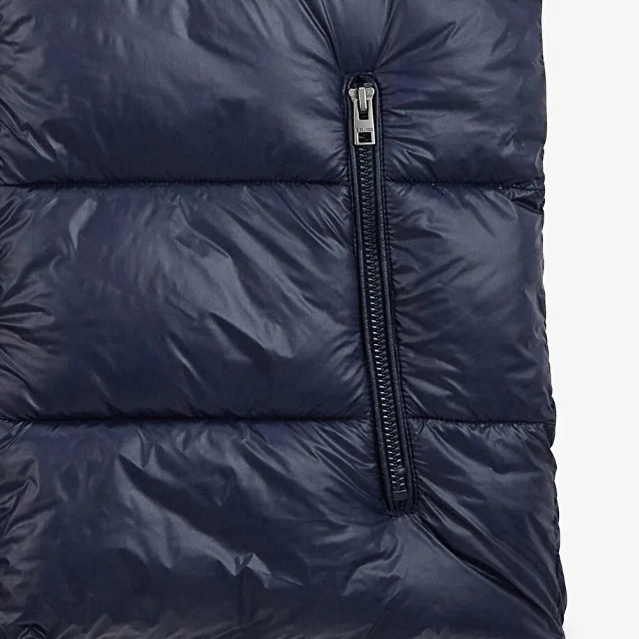 Daman Sleeveless Hooded Puffer Jacket: Navy