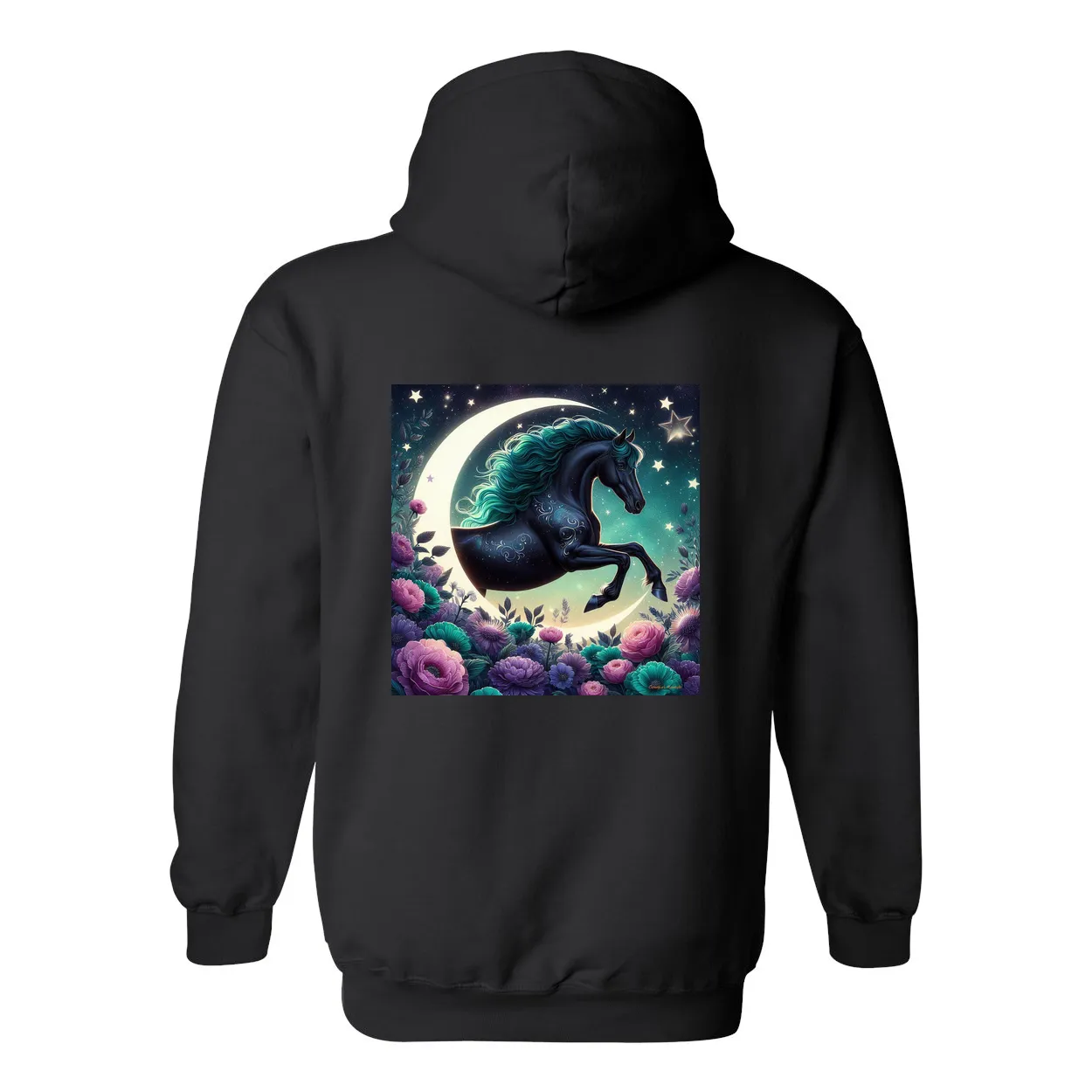 Dancing Filly Design on Back Front Pocket Hoodies