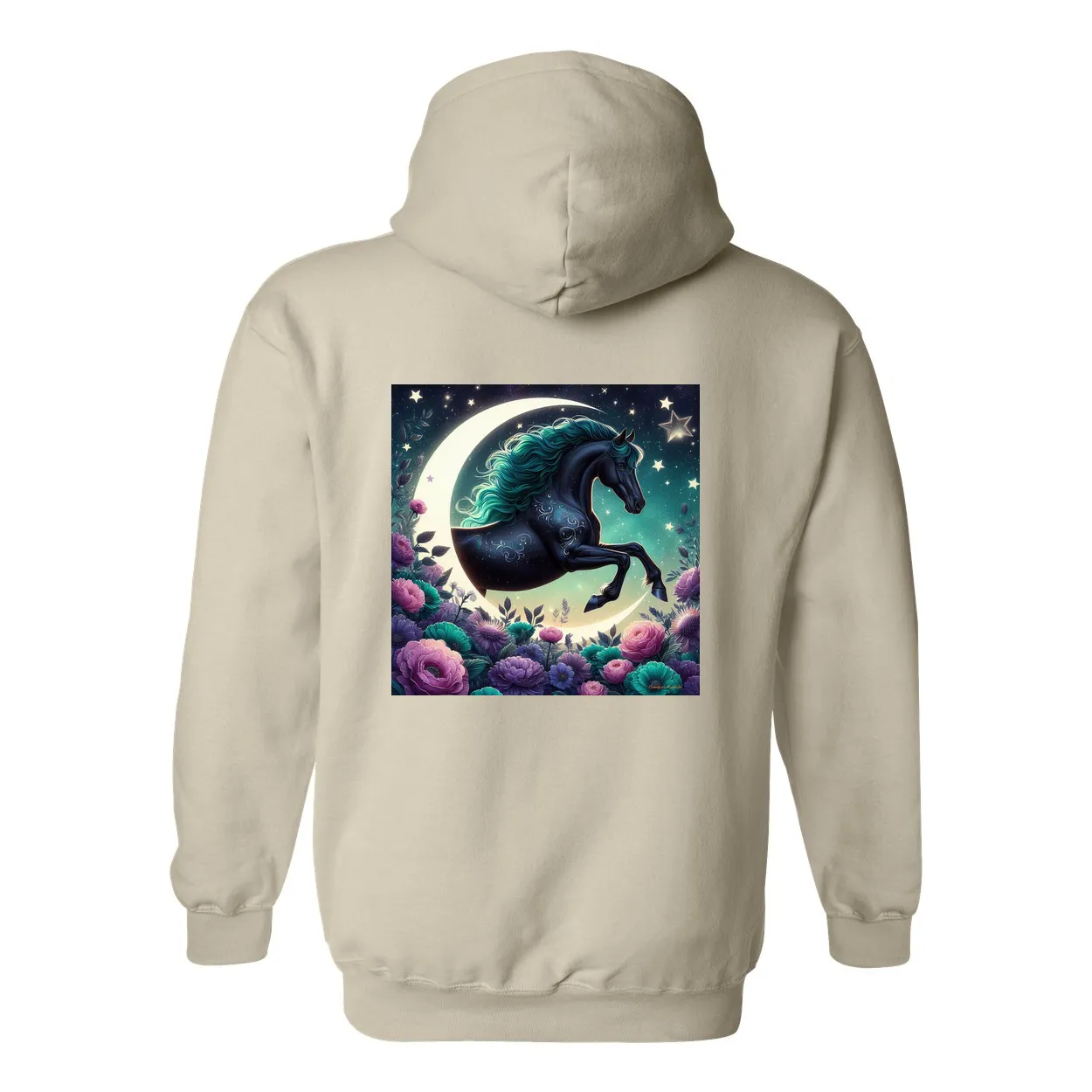 Dancing Filly Design on Back Front Pocket Hoodies