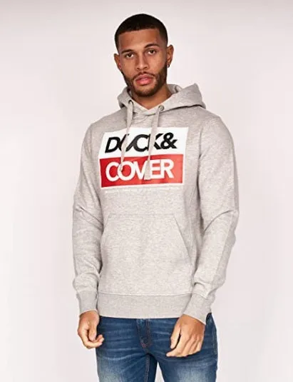 Duck And Cover Mens Casual Slimtex Hoodie - Grey Marl