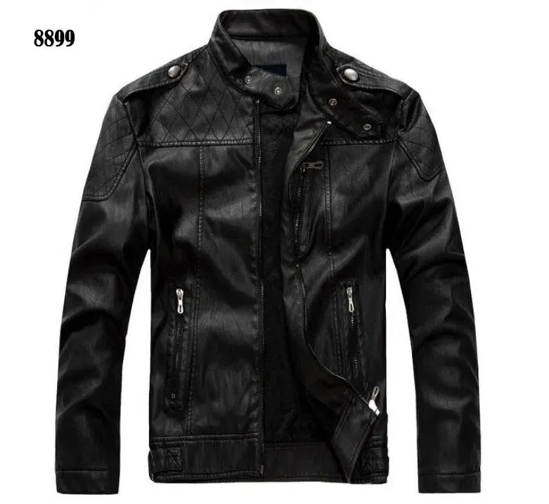 Men's Motorcycle Leather Jacket - Stylish and Durable Coat