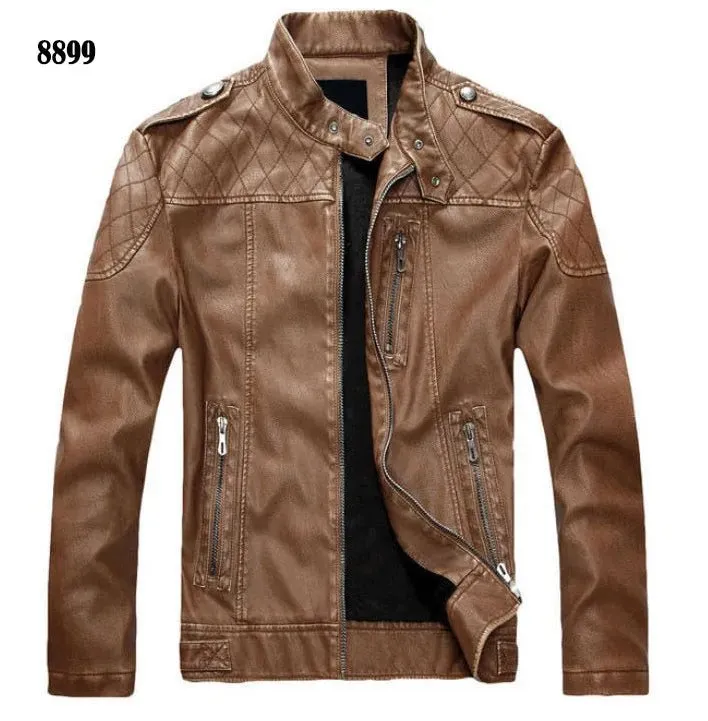 Men's Motorcycle Leather Jacket - Stylish and Durable Coat