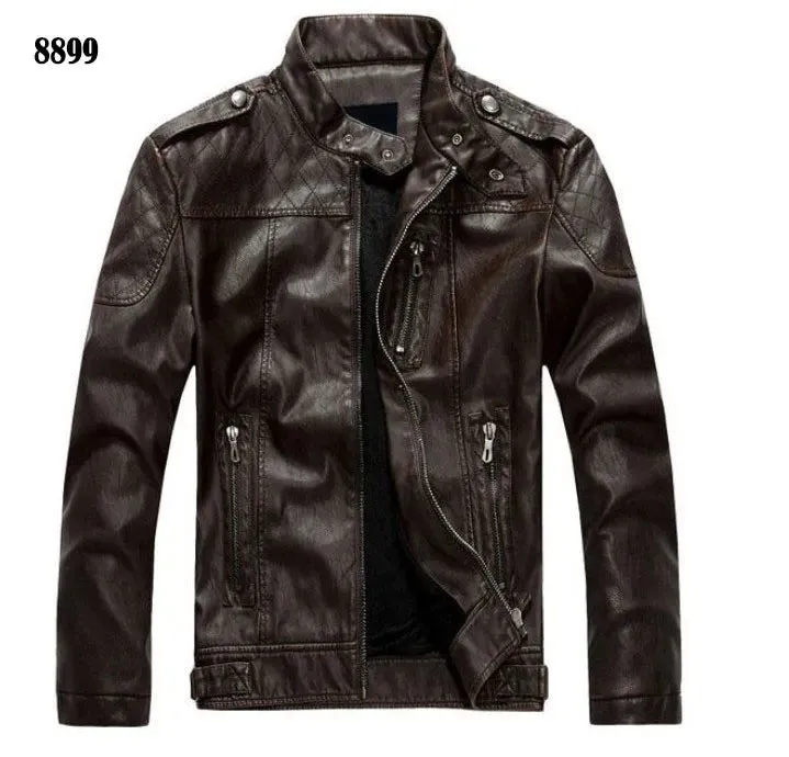 Men's Motorcycle Leather Jacket - Stylish and Durable Coat