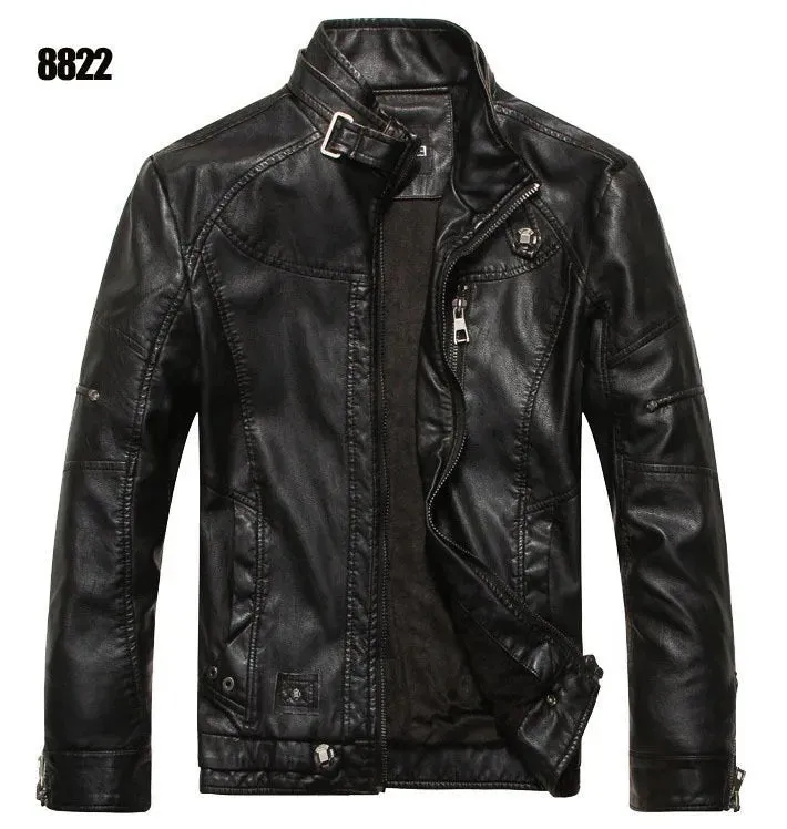 Men's Motorcycle Leather Jacket - Stylish and Durable Coat