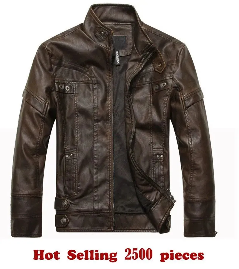 Men's Motorcycle Leather Jacket - Stylish and Durable Coat