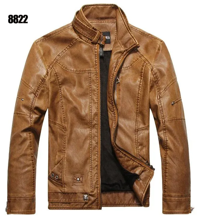 Men's Motorcycle Leather Jacket - Stylish and Durable Coat