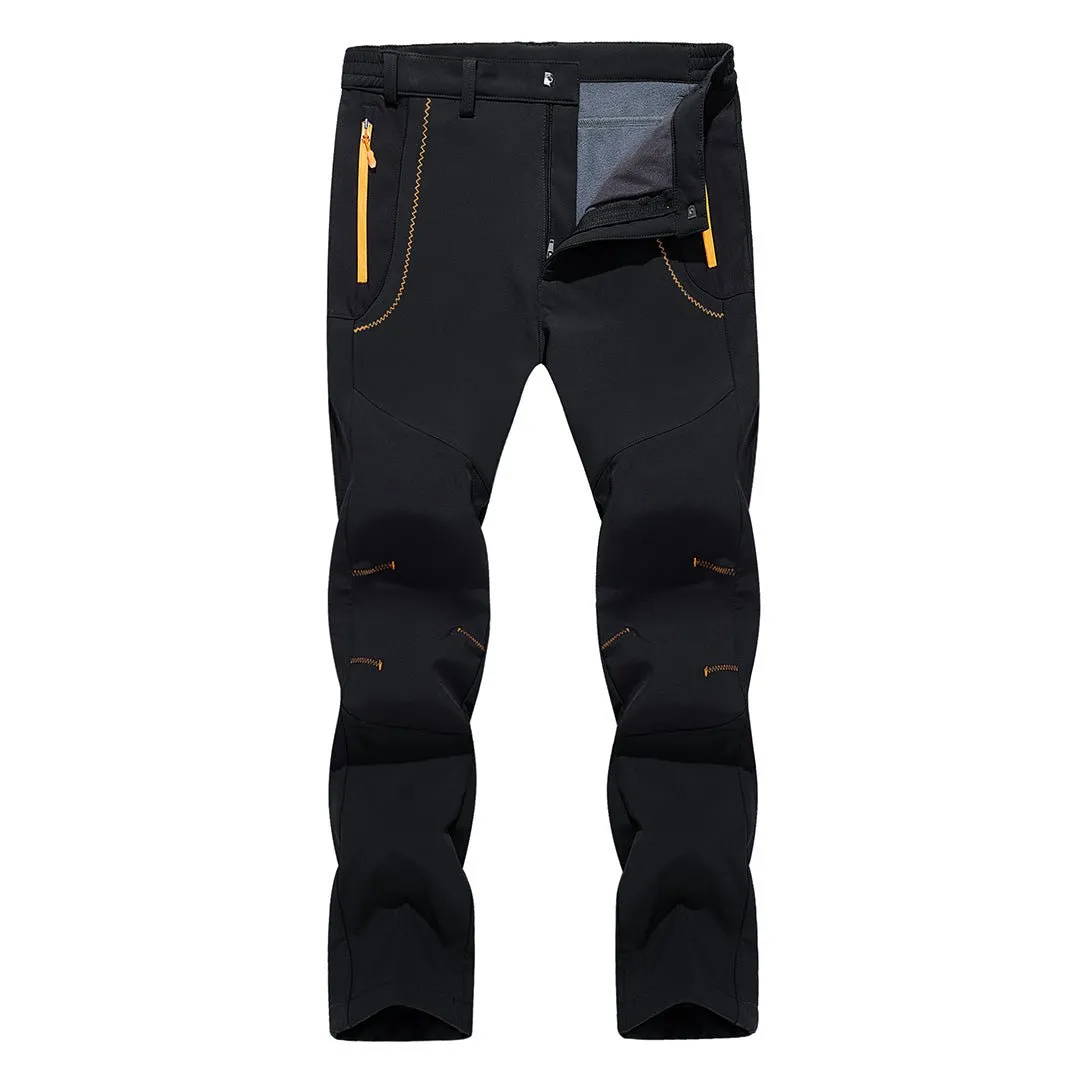 Men's Outdoor Water Repellent Fleece Lining Soft Shell Pants