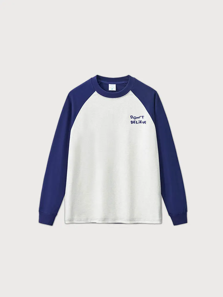 Men'S Raglan-Sleeves T-Shirts With Embroidery