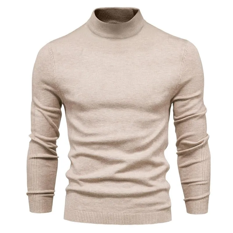 Men's Solid Color Turtleneck Pullover Knit Sweater 47281568X