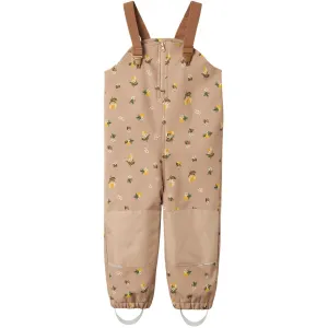 Name It Light Taupe Lemons Alfa08 Softshell Bib Pants AOP Fo