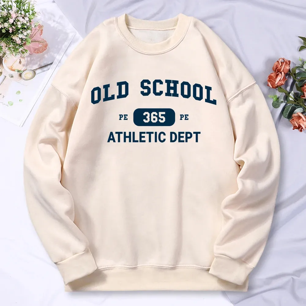 Old School Pe 365 Athletic Dept Print Hoodies Women Fleece Warm Comfortable Hoodie Fashion Classic Hoody Loose Original Clothes