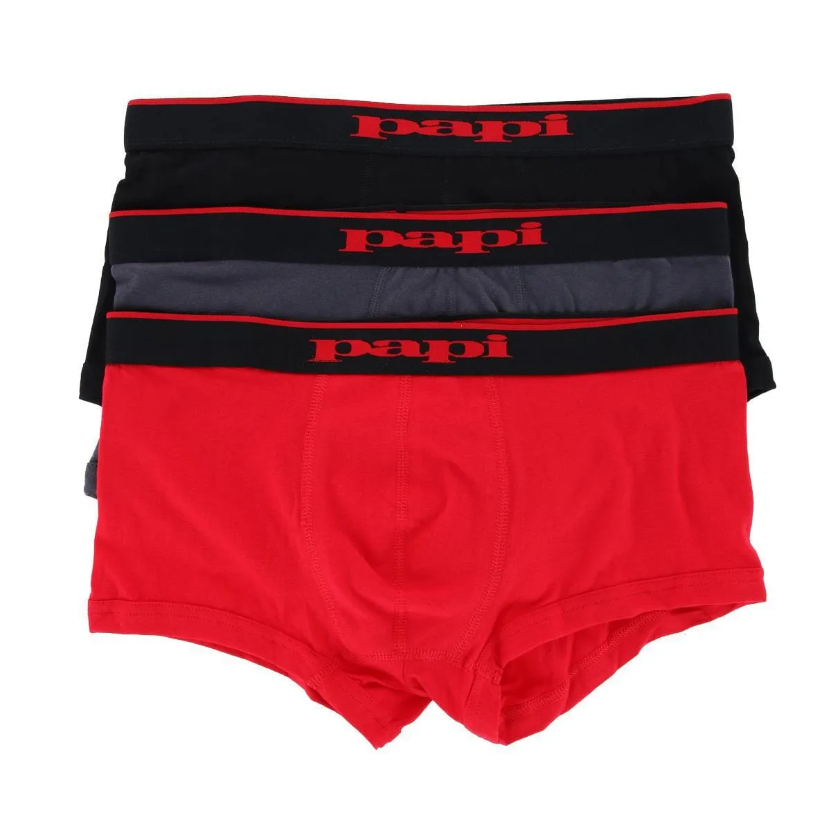 Papi Men's Solid Brazilian Cut Trunks (3 Pack)