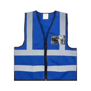 PIONEER SAFETY Vests Reflective Zip Id Pocket R/Blue