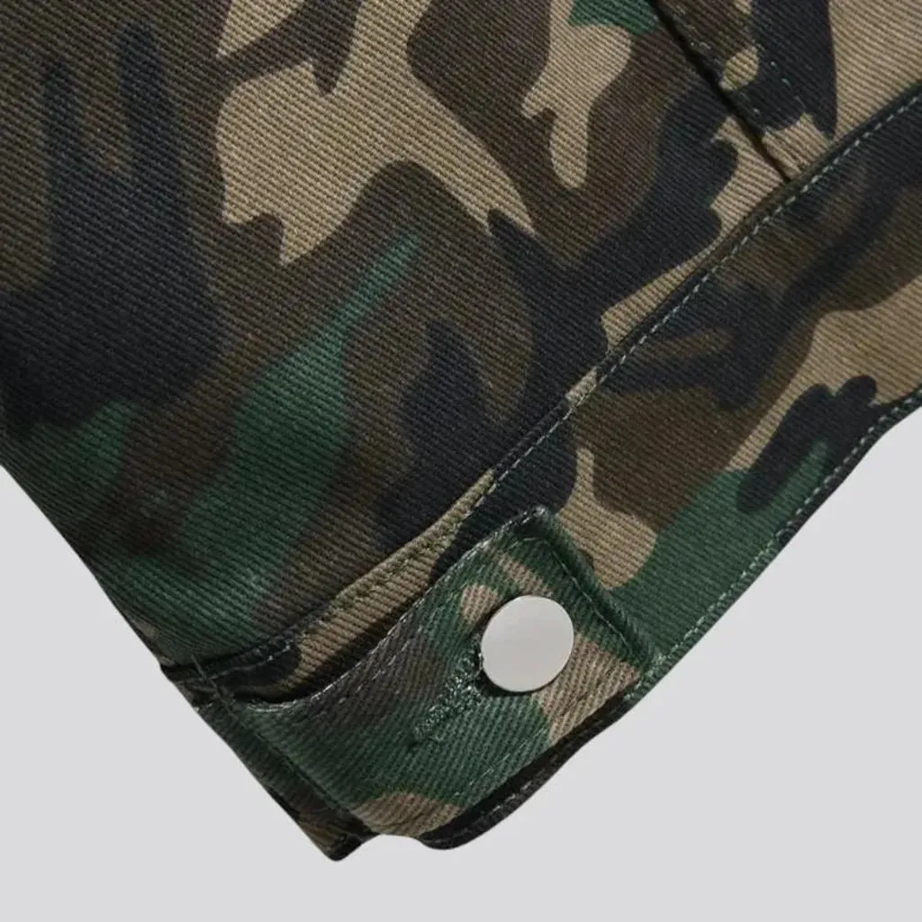 Regular fit durable camouflage men's jeans vest