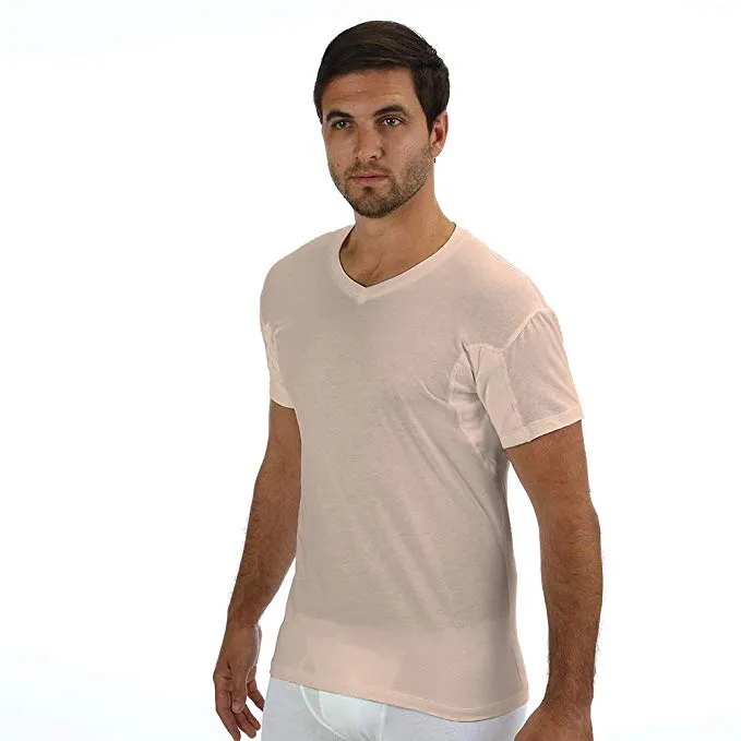 Regular Fit V-Neck Undershirt With Absorbent, Sweat-Proof, Enlarged, Sewn-In Underarm Shields Style #RSC04