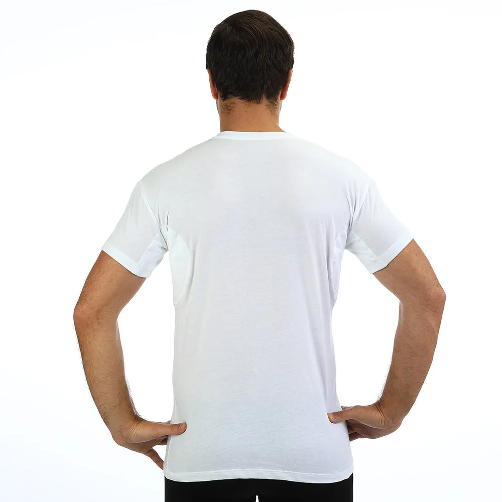 Regular Fit V-Neck Undershirt With Absorbent, Sweat-Proof, Enlarged, Sewn-In Underarm Shields Style #RSC04