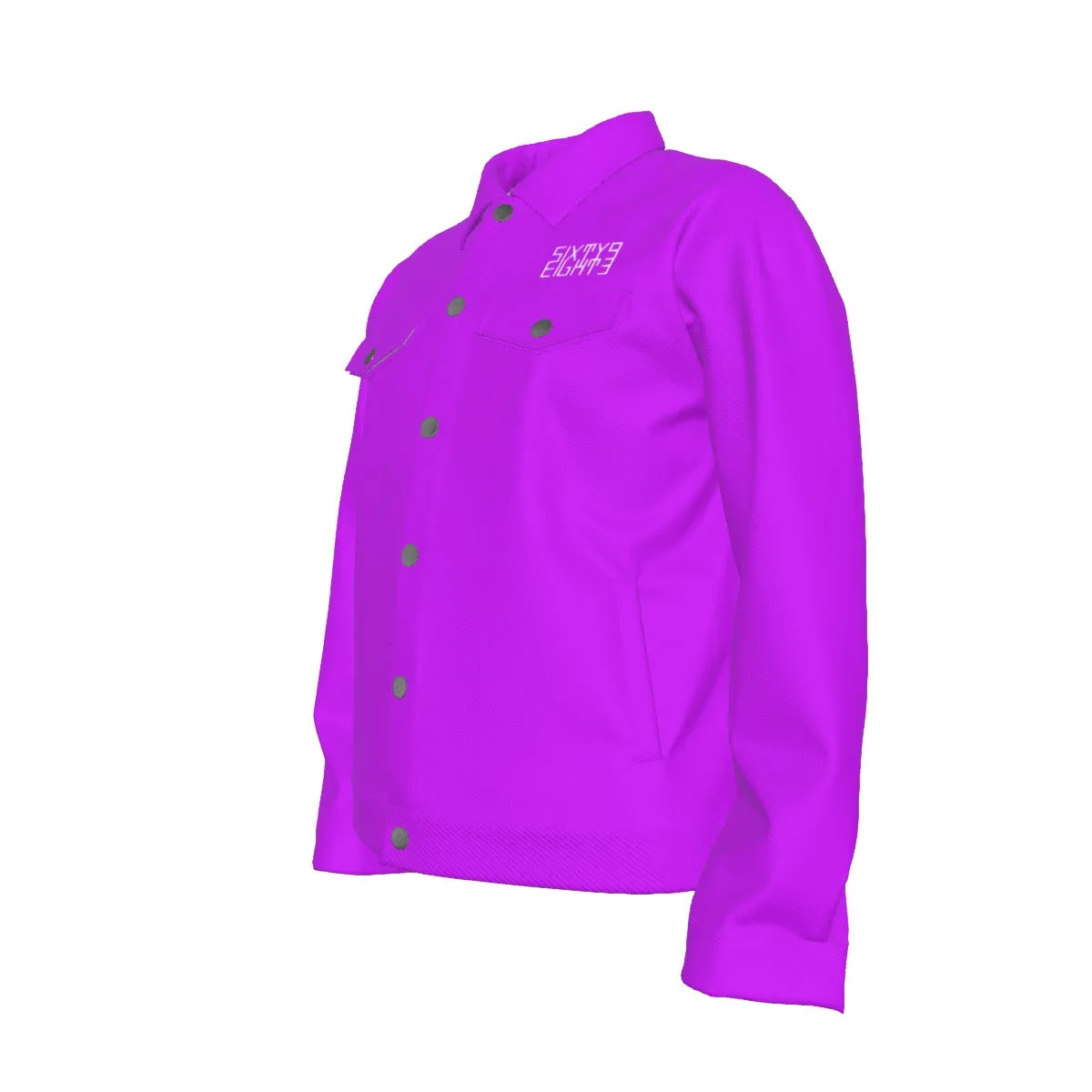 Sixty Eight 93 Logo White Grape Unisex Lapel Jacket