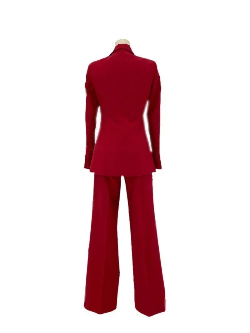 Wide-Leg Business Pantsuit - Women Trouser Suits - Trouser Suit