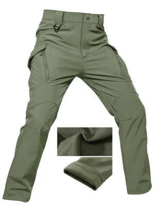 Winter Softshell Pants Military Tactical Pants Mens Hunt Fleece Cargo Pants