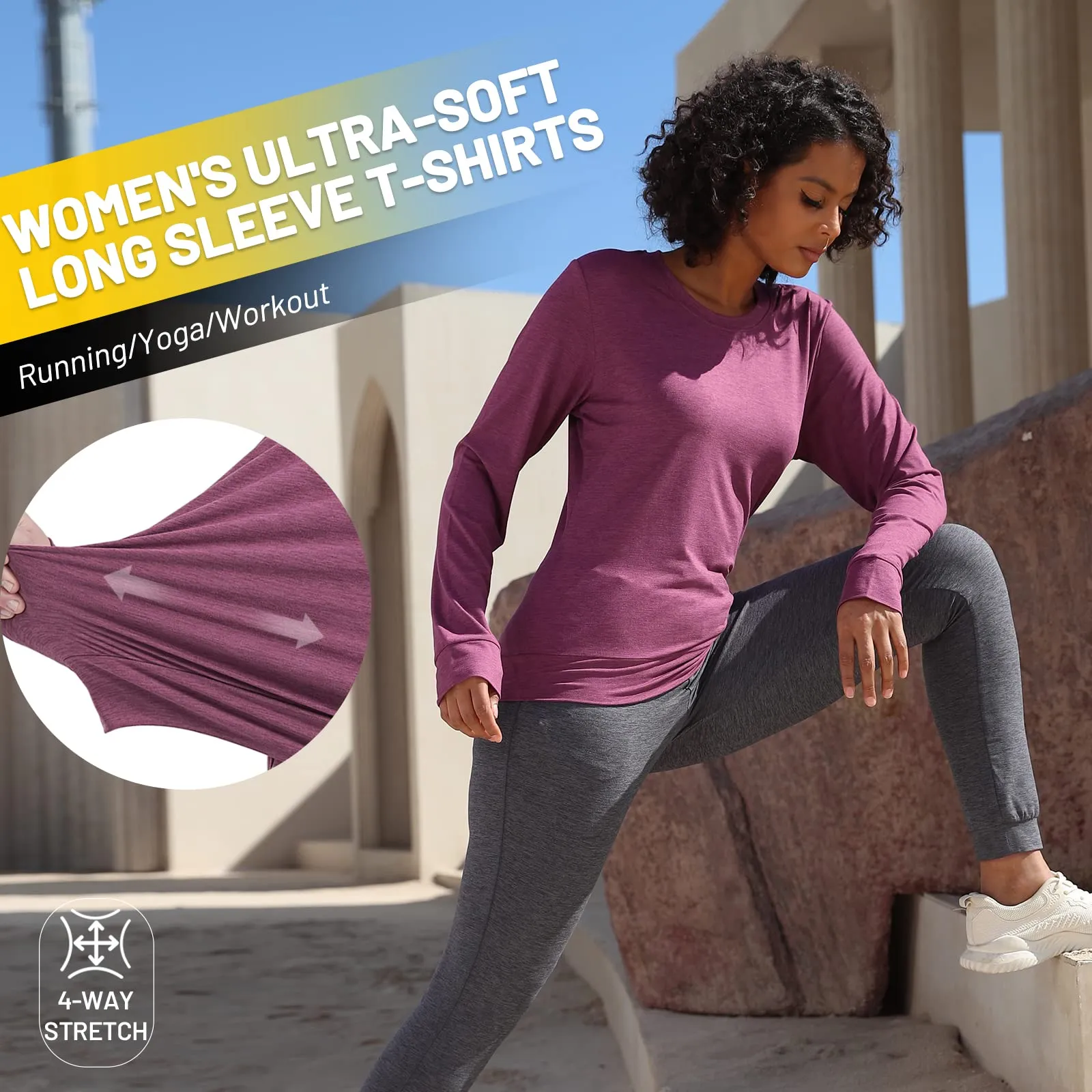 Women's Ultra Soft T-shirts Stretch Athletic Crew Neck Tees